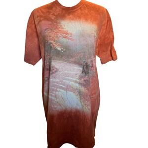 Thomas Kinkaide Autumn Country Road Tee, Artist, Terracotta, Unisex Size Large